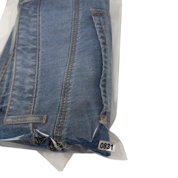 Old Navy Womens Denim Mini Skirt Size 14 Medium Wash Frayed Hem 100% Cotton - Picture 10 of 10